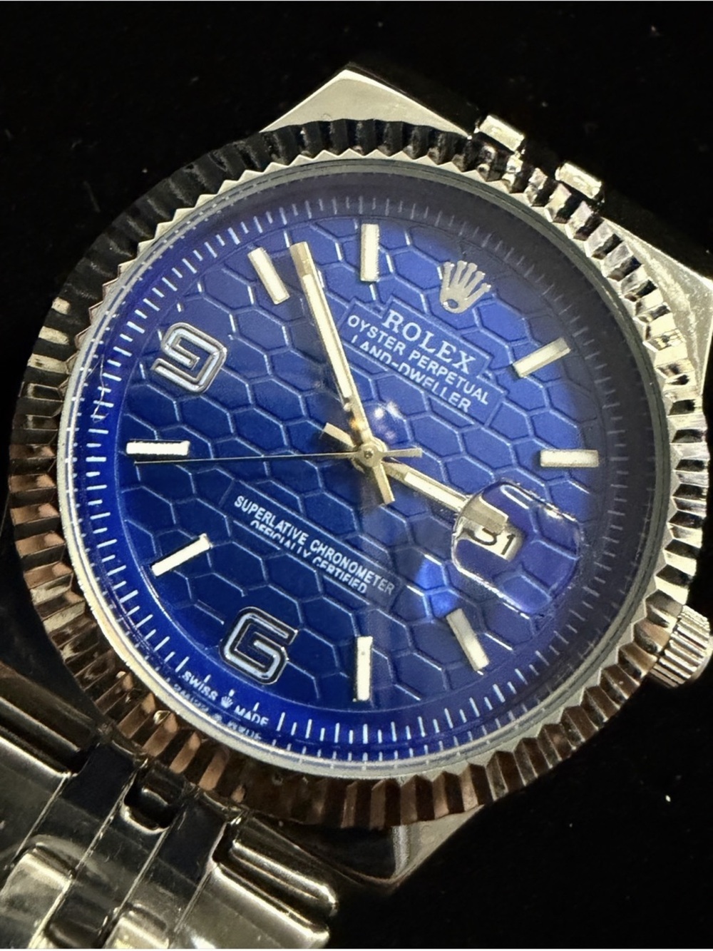 Watch “r” Oyster Perpetual Land-Dweller Men's or women’s Watch - Blue